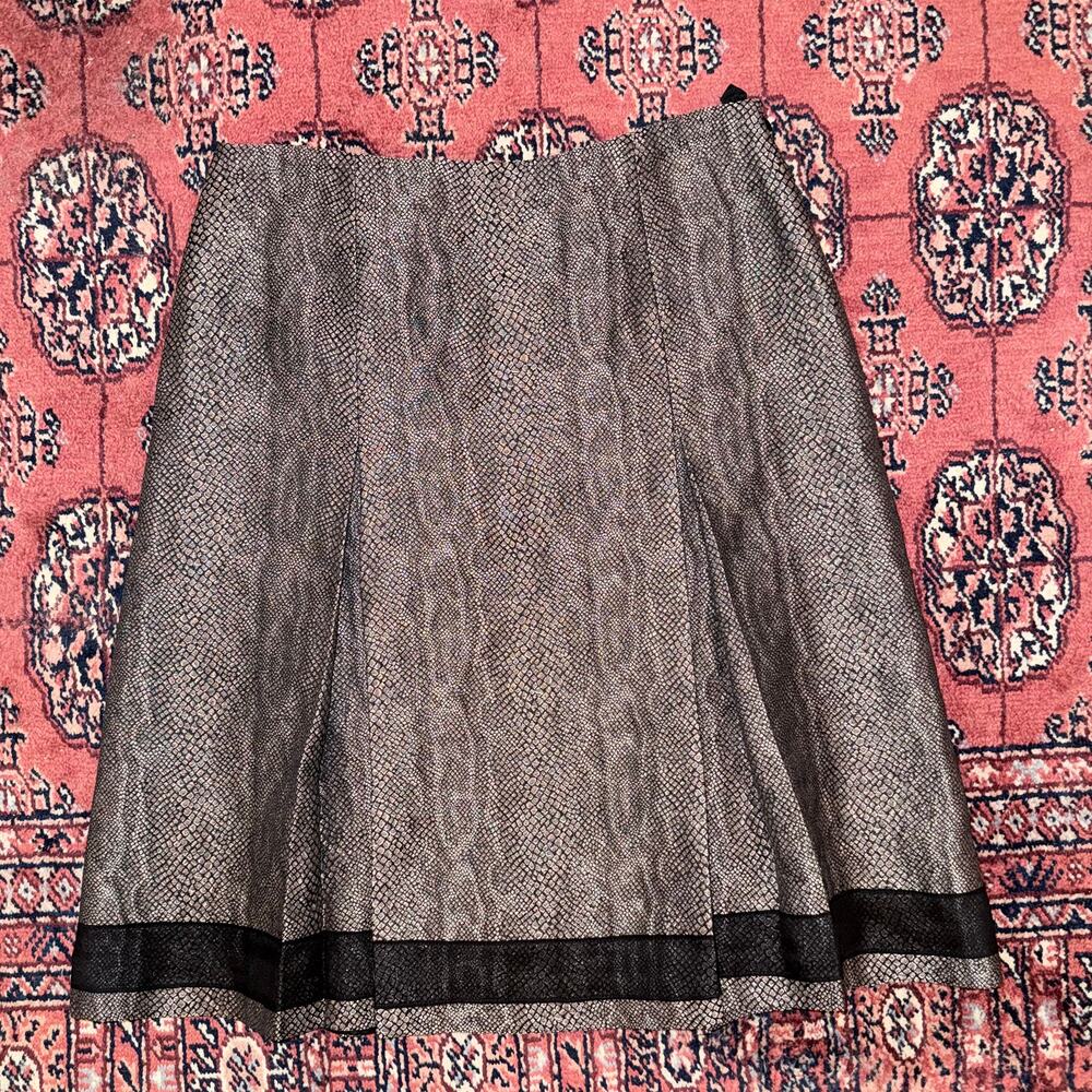 Helios & Luna Snake Print A-Line Skirt‎ with Contrast Trim Size 6